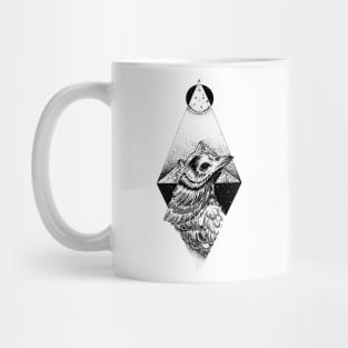 Crow Illustration Black Ink Raven Bird Drawing by shoosh Mug